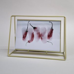 Metall-Fotorahmen, Stahldraht Gold zum Aufstellen in Querformat Format 10x15cm